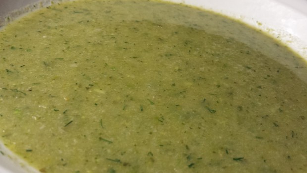 Leek and potato soup with dill