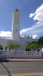 Waiting at a Stop Light. Church, Tucson.