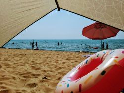 Doughnut flotation device bonus. Oval Beach Douglas MI