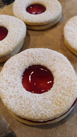 A family favorite. And beautiful, too. raspberry linzers christmas cookies