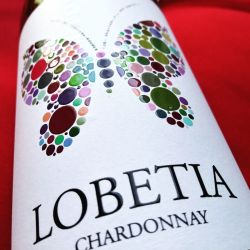 Beautiful label. lobetia chardonnay label butterfly