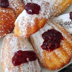 madeleines with rasp jam