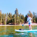 Or recreating. Scot's new-found passion. Payette Lake in McCall. paddle board mccall